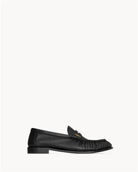 mocassini ysl|LE LOAFER penny slippers in shiny creased leather .